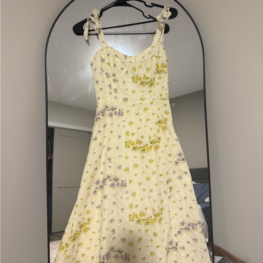 Steve Madden Yellow and Purple Floral Midi Dress